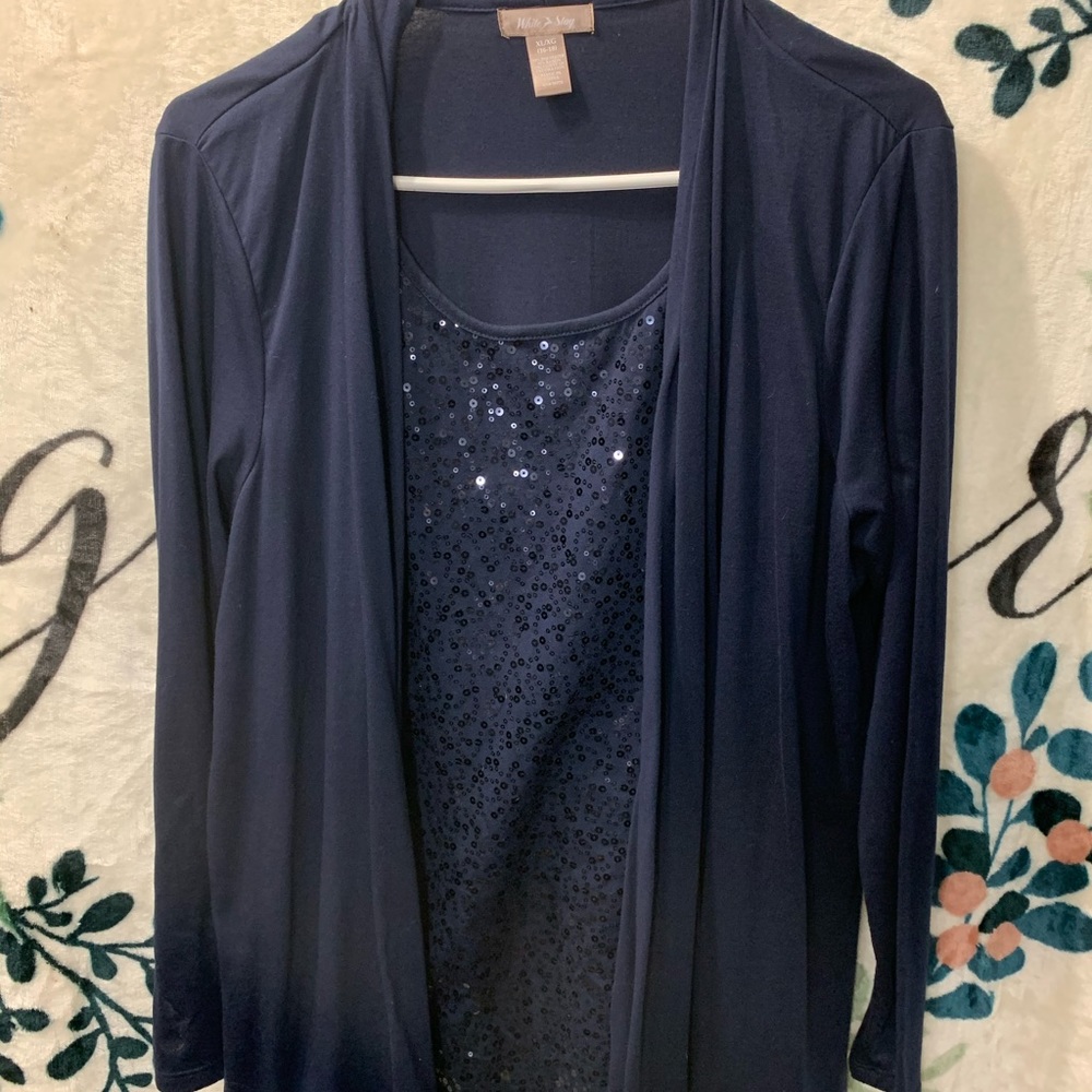 2fer Navy Blue Blouse